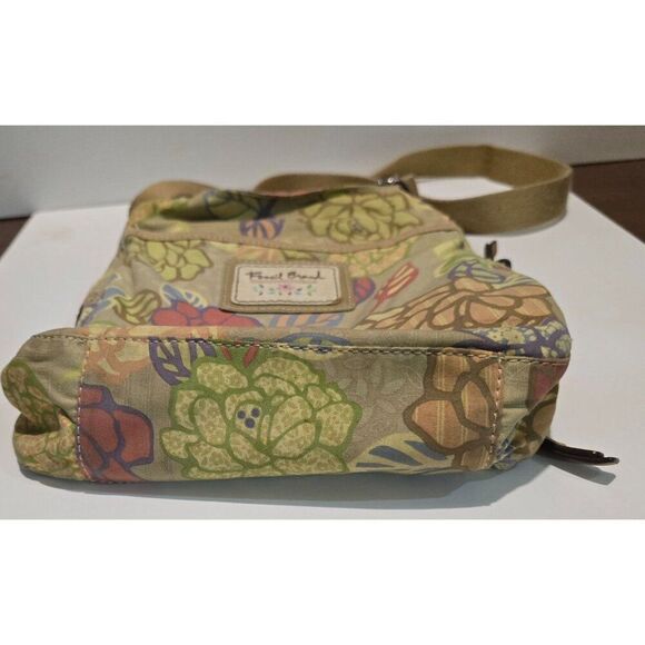 Fossil Brand Floral Print Crossbody Bag Adjustable Strap Multiple Pocket Vintage - Picture 3 of 13